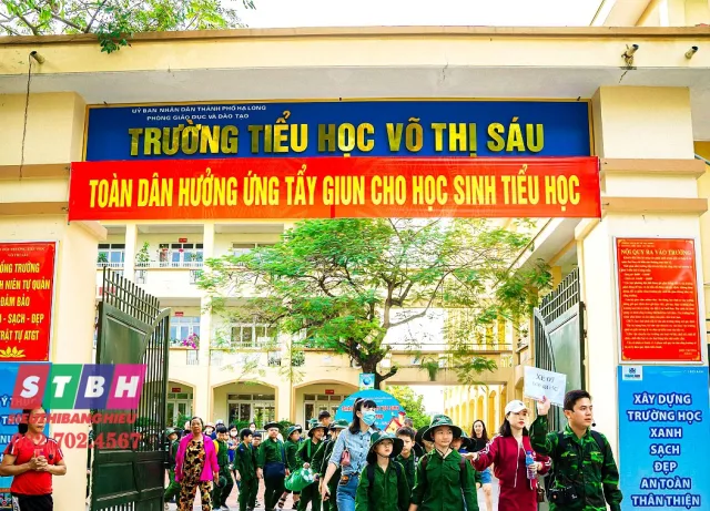 Bảng hiệu trường tiểu học trang trọng