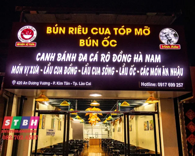 Bảng hiệu bún riêu cua đẹp và bắt mắt