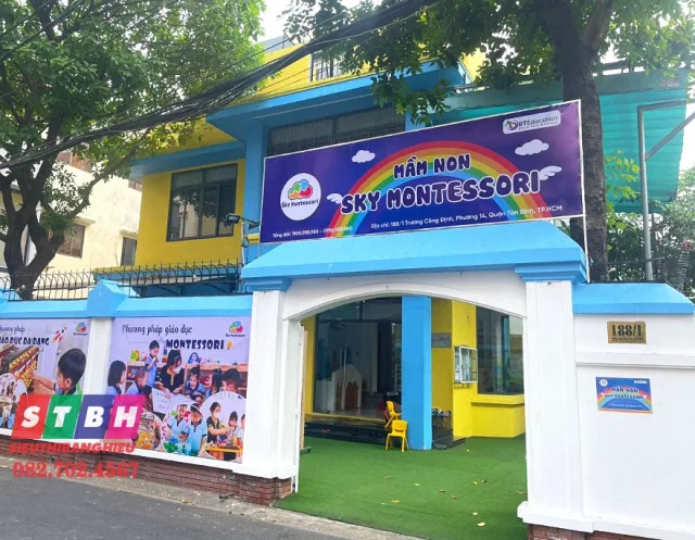 Bảng hiệu trường mầm non đẹp thân thiện với trẻ em