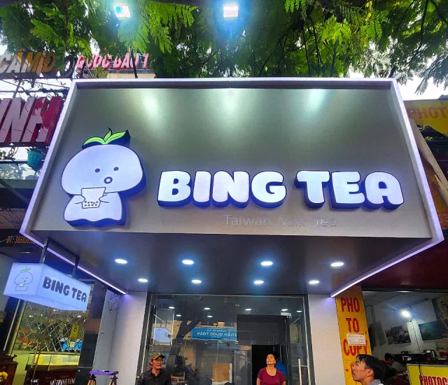 Thi công bảng hiệu trà sữa đẹp, giá hợp lý