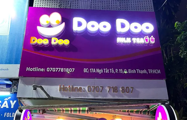 Bảng hiệu trà sữa thiết kế theo phong thủy quán