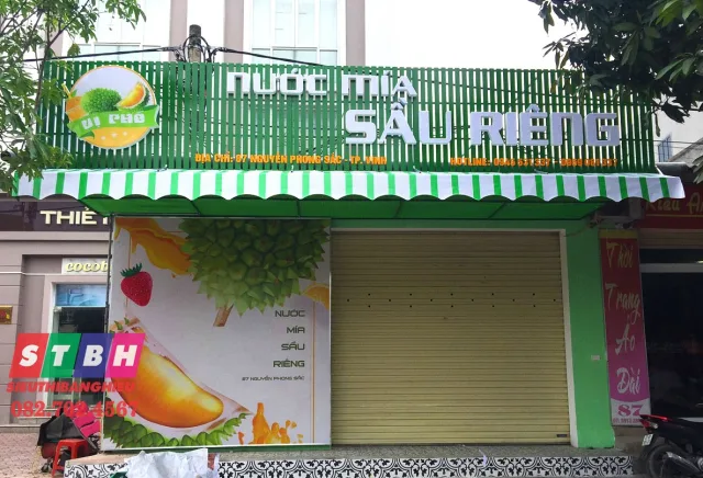 Thiết kế bảng hiệu nước mía phong cách trẻ trung