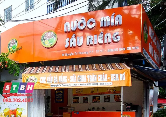 Thiết kế bảng hiệu nước mía cho mặt bằng nhỏ