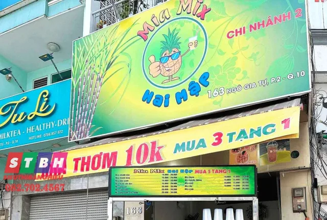 Thiết kế bảng hiệu nước mía giá rẻ nhanh gọn