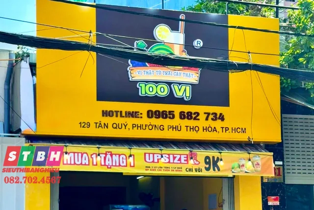 Thiết kế bảng hiệu sinh tố đẹp cho quán giải khát nhỏ
