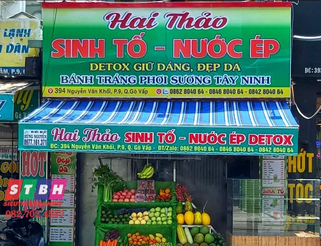 Bảng hiệu nước ép trái cây phù hợp phong cách thiên nhiên