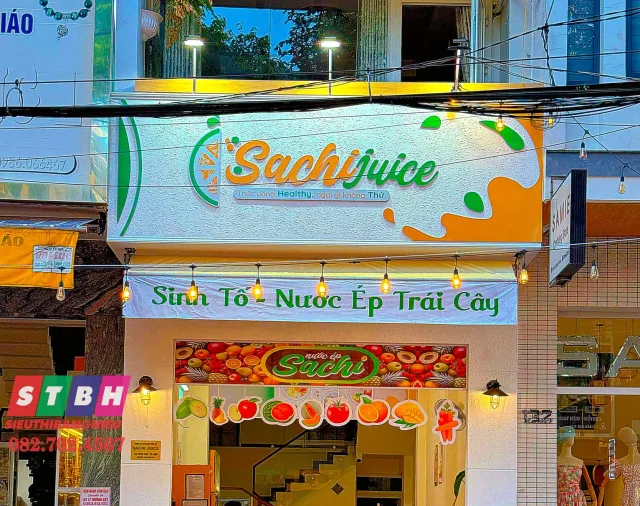 Mẫu bảng hiệu sinh tố nước ép mini cho xe đẩy