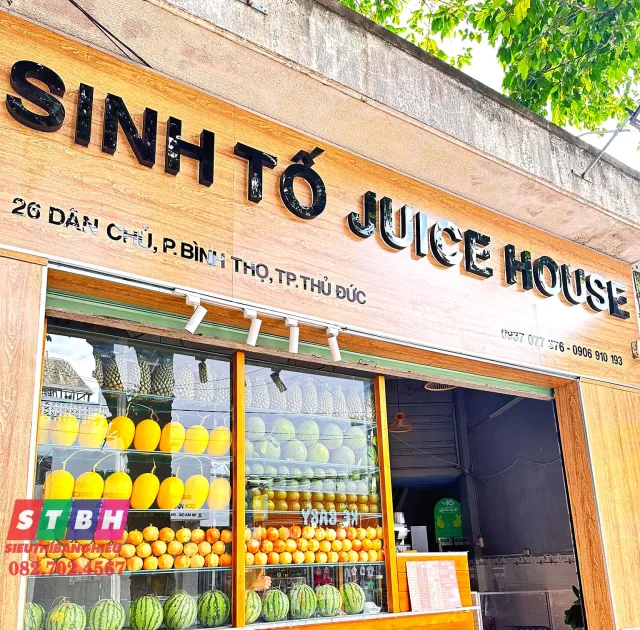 Mẫu bảng hiệu nước ép thiết kế riêng cho quán take-away