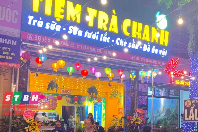 Bảng hiệu trà chanh thiết kế phong cách trẻ trung