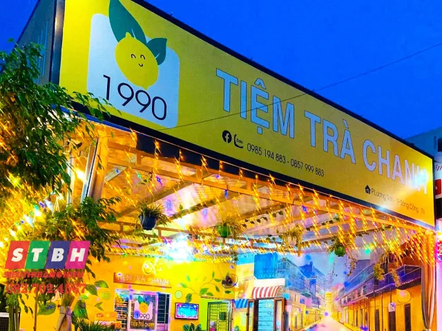 Bảng hiệu trà chanh Hiflex khung sắt