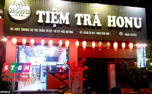 Bảng hiệu tiệm trà chanh nổi bật