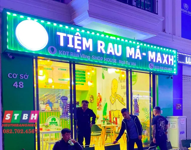 Bảng hiệu quán rau má đẹp