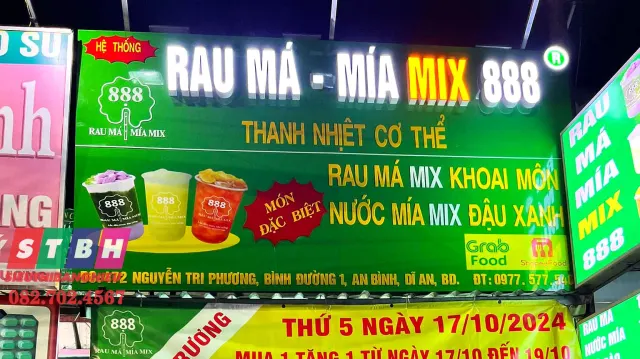 Thi công bảng hiệu rau má đẹp tại TPHCM