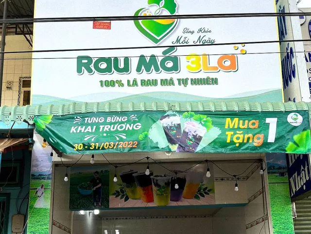 Bảng hiệu quán rau má đẹp tinh tế tăng độ chuyên nghiệp cho quán