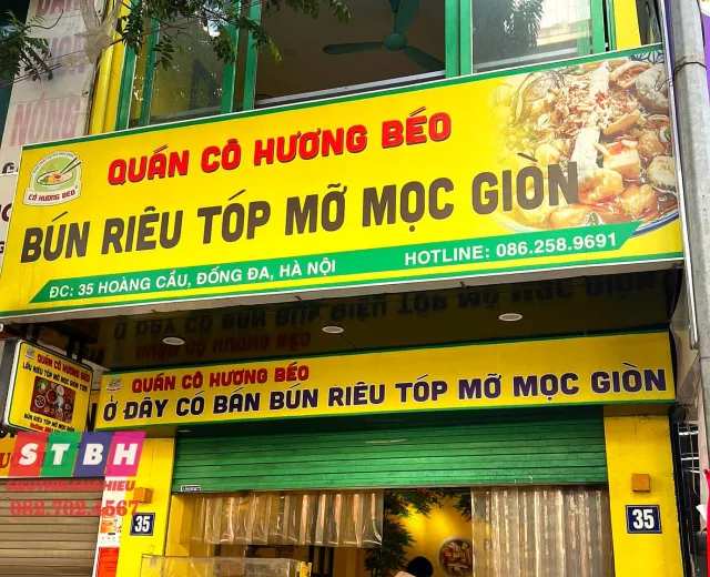 Bảng hiệu bún riêu cua đẹp bền chắc sử dụng lâu dài