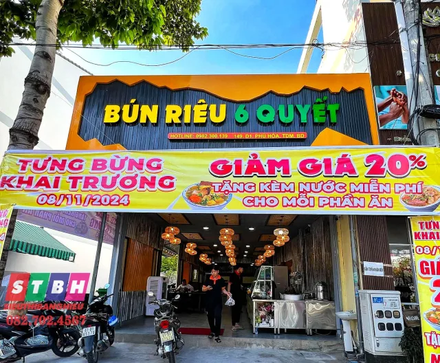 Bảng hiệu quán bún riêu cua đẹp