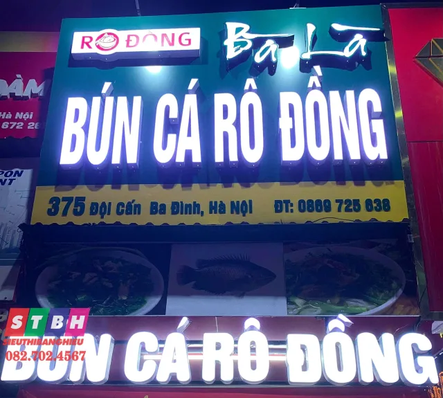 Bảng hiệu bún cá giúp tăng nhận diện thương hiệu