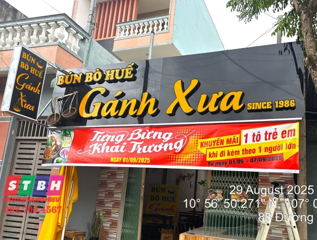 Thiết kế bảng hiệu quán bún bò Huế phong thủy