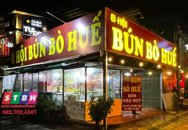 Bảng hiệu bún bò Huế uy tín thi công nhanh gọn