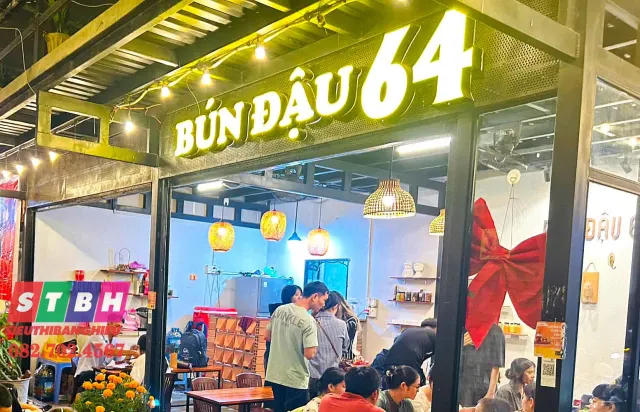 Biển hiệu bún đậu mắm tôm theo xu hướng hiện đại