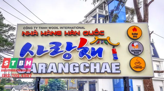 Mẫu bảng hiệu đèn LED cho quán Hàn Quốc