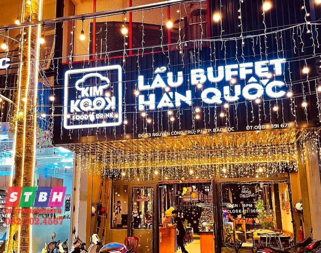 Bảng hiệu quán hàn quốc chữ nổi Mica có led