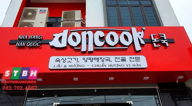Thi công bảng hiệu quán ăn Hàn Quốc chất lượng