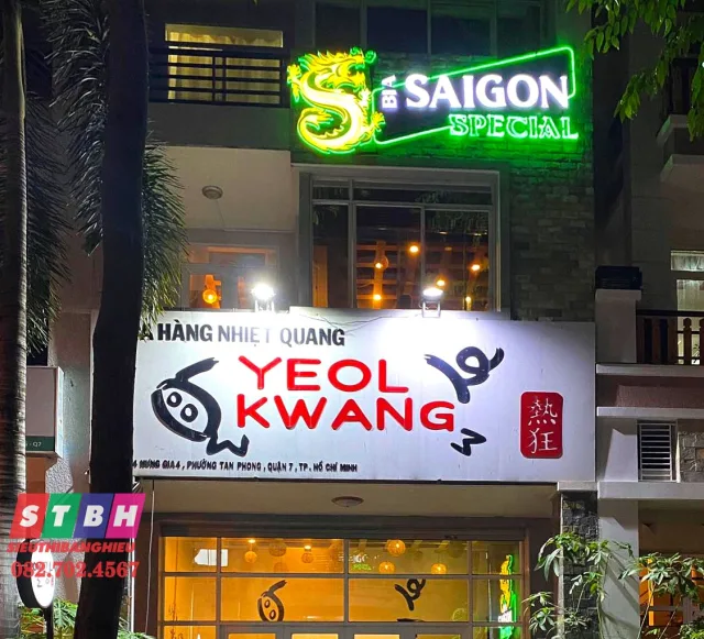 Bảng hiệu chữ nổi mica quán ăn Hàn