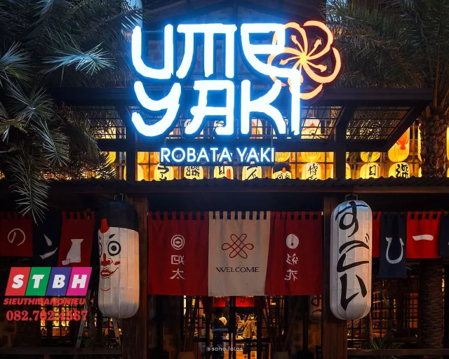 Bảng hiệu ấn tượng cho quán Nhật mới khai trương