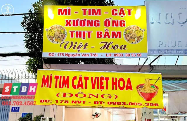 Bảng hiệu quán ăn người Hoa đơn giản mà đẹp