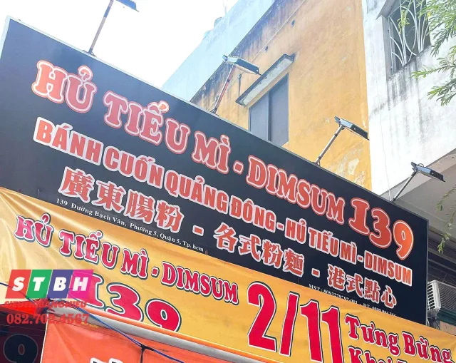 Mẫu bảng hiệu đẹp dành cho tiệm hủ tiếu nhỏ