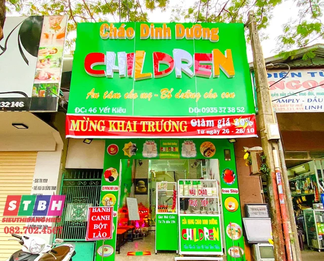 Bảng hiệu cháo dinh dưỡng phong cách hiện đại tinh tế