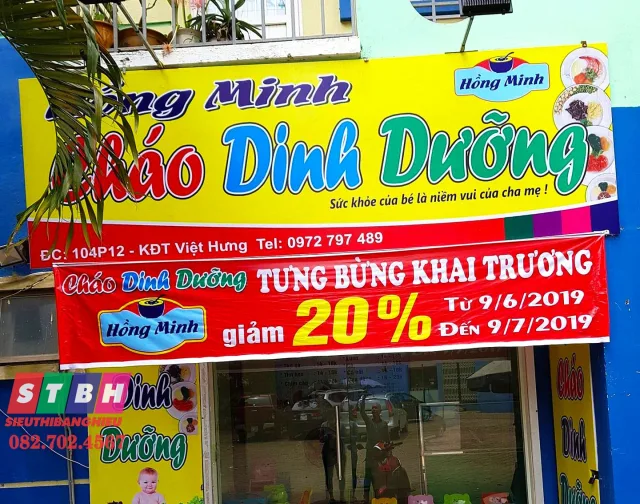 Bảng hiệu cháo dinh dưỡng bảng alu bền đẹp lâu dài