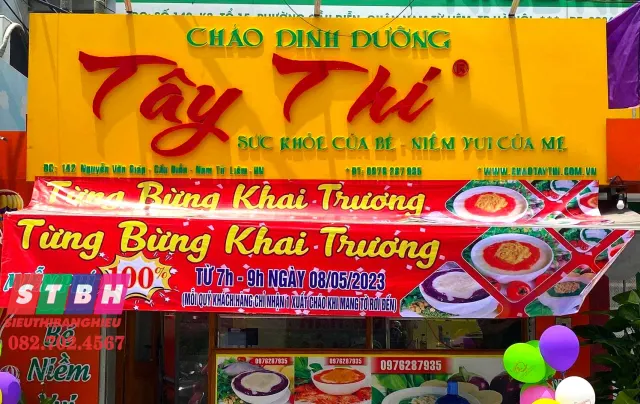 Thiết kế bảng hiệu cháo dinh dưỡng phong cách truyền thống