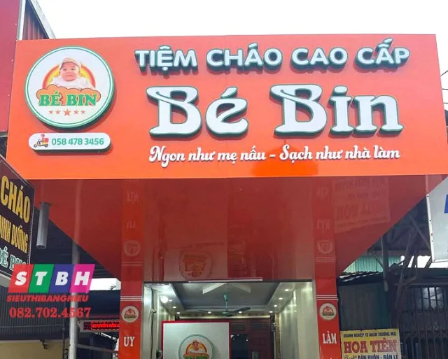 Thiết kế bảng hiệu cháo dinh dưỡng màu sắc tươi sáng