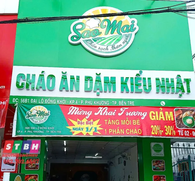 Bảng hiệu cháo dinh dưỡng đẹp, dễ nhìn, tạo uy tín quán