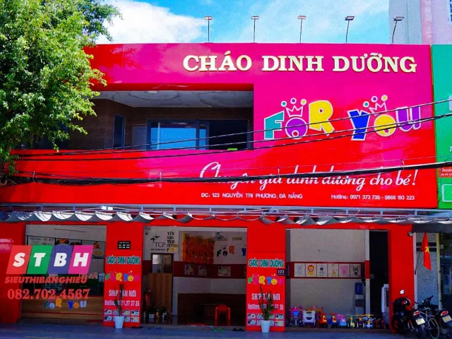 Mẫu bảng hiệu cháo dinh dưỡng đẹp, hiện đại tại HCM