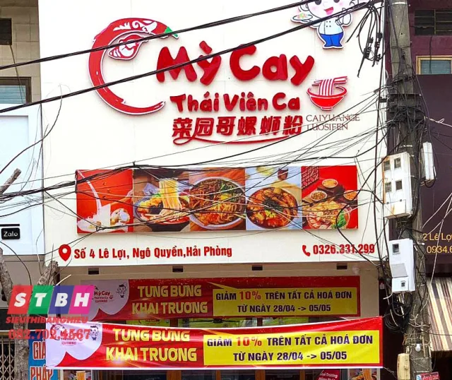 Bảng hiệu mỳ cây chữ nổi alu
