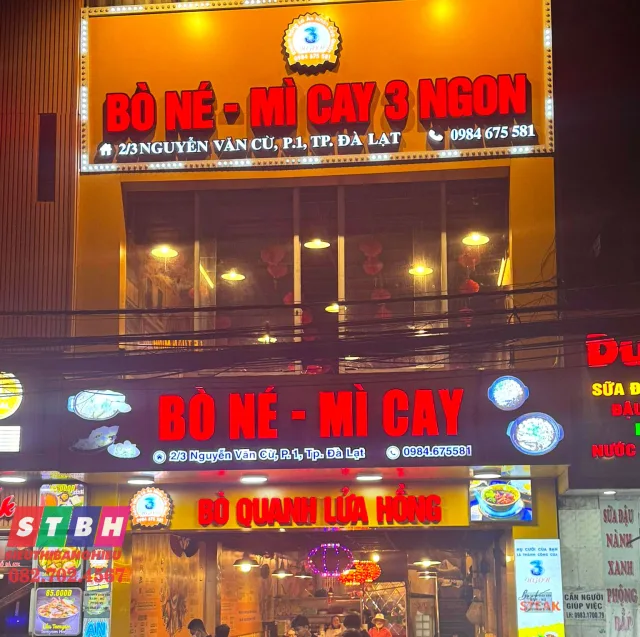 Bảng hiệu quảng cáo quán bò né phong cách trẻ trung