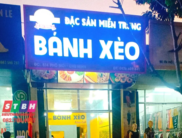 Bảng hiệu quán bánh xèo mica chữ nổi sang trọng