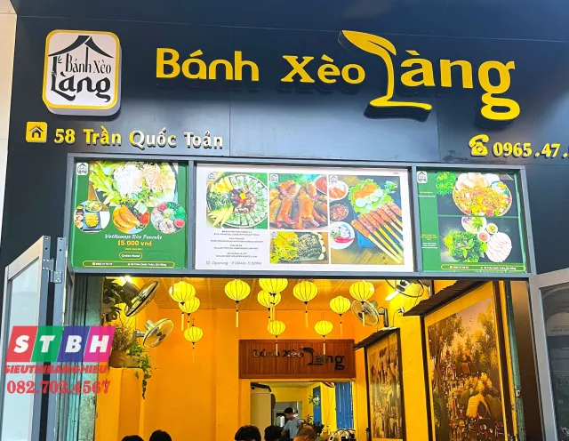 Mẫu bảng hiệu bánh xèo dễ thương, phong cách gần gũi