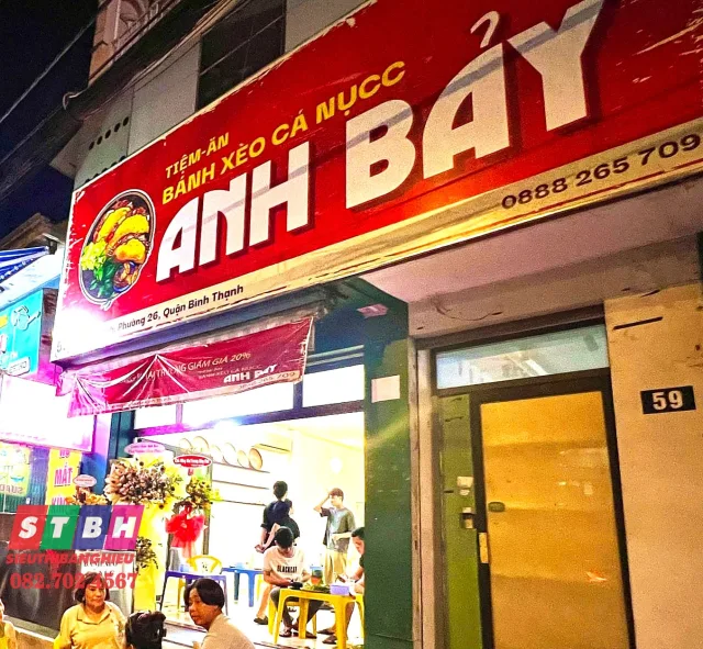 Bảng hiệu quán bánh xèo đẹp truyền thống thu hút khách