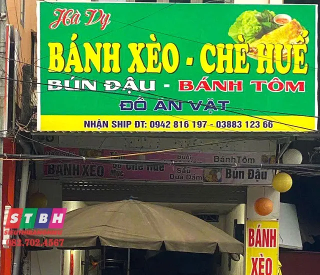 Bảng hiệu quán bánh xèo giá rẻ mà vẫn đẹp mắt