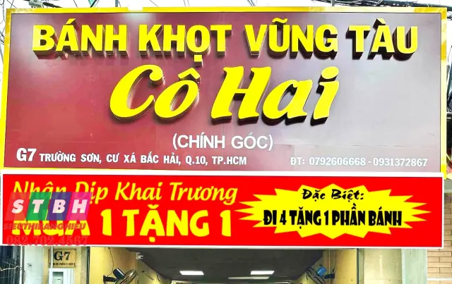 Bảng hiệu quán bánh xèo thiết kế riêng theo phong cách quán