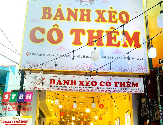 Bảng hiệu quán bánh xèo thi công nhanh gọn
