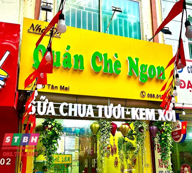 Mẫu bảng hiệu quán chè đẹp mắt và nổi bật