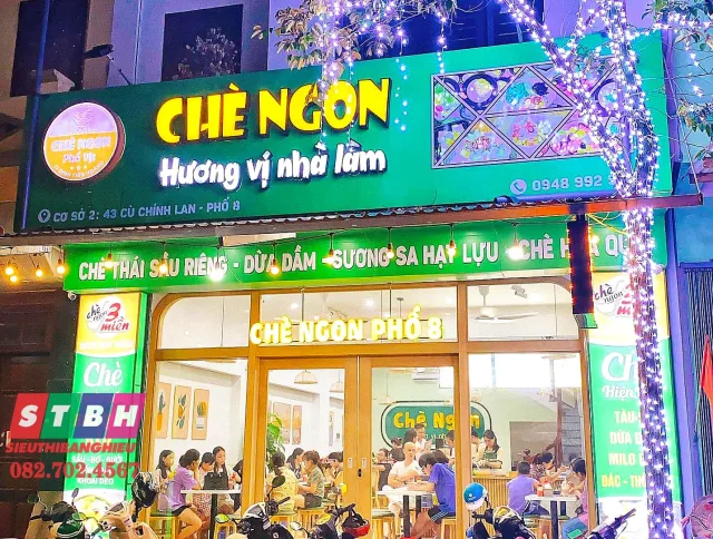 Mẫu bảng hiệu quán chè đẹp theo phong cách trẻ trung