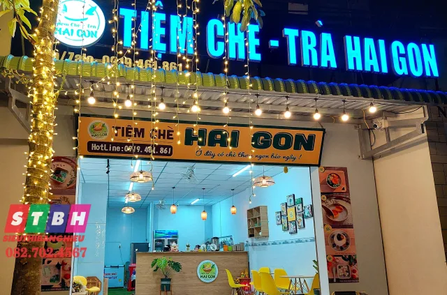 Bảng hiệu quán chè hiện đại, phù hợp khu đông dân cư