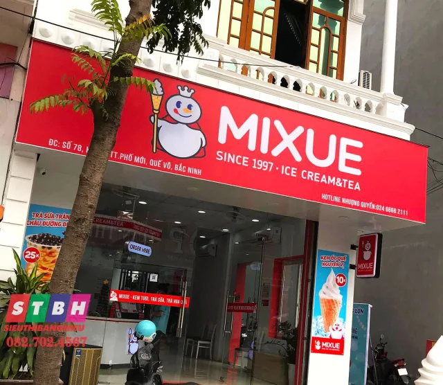 Bảng hiệu alu cho quán kem hiện đại