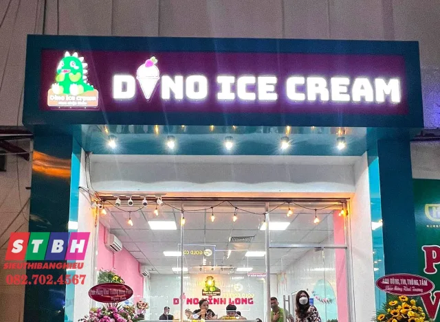 Bảng hiệu quán kem thiết kế độc đáo không trùng lặp